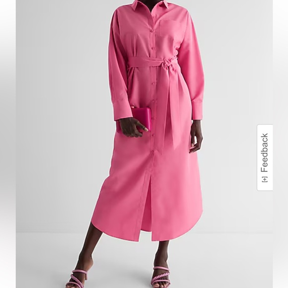 Express Dresses & Skirts - Express Boyfriend Poplin Portofino Maxi Shirt Dress